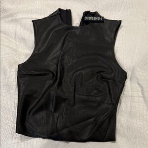SKIMS Black Faux Leather Tank Top
